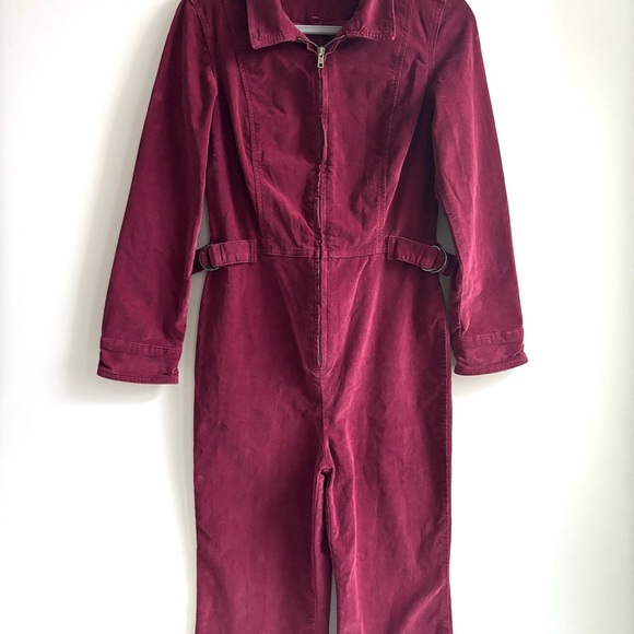 Free People Take Me Out Corduroy Jumpsuit Mulberry Size 4 - Picture 7 of 15